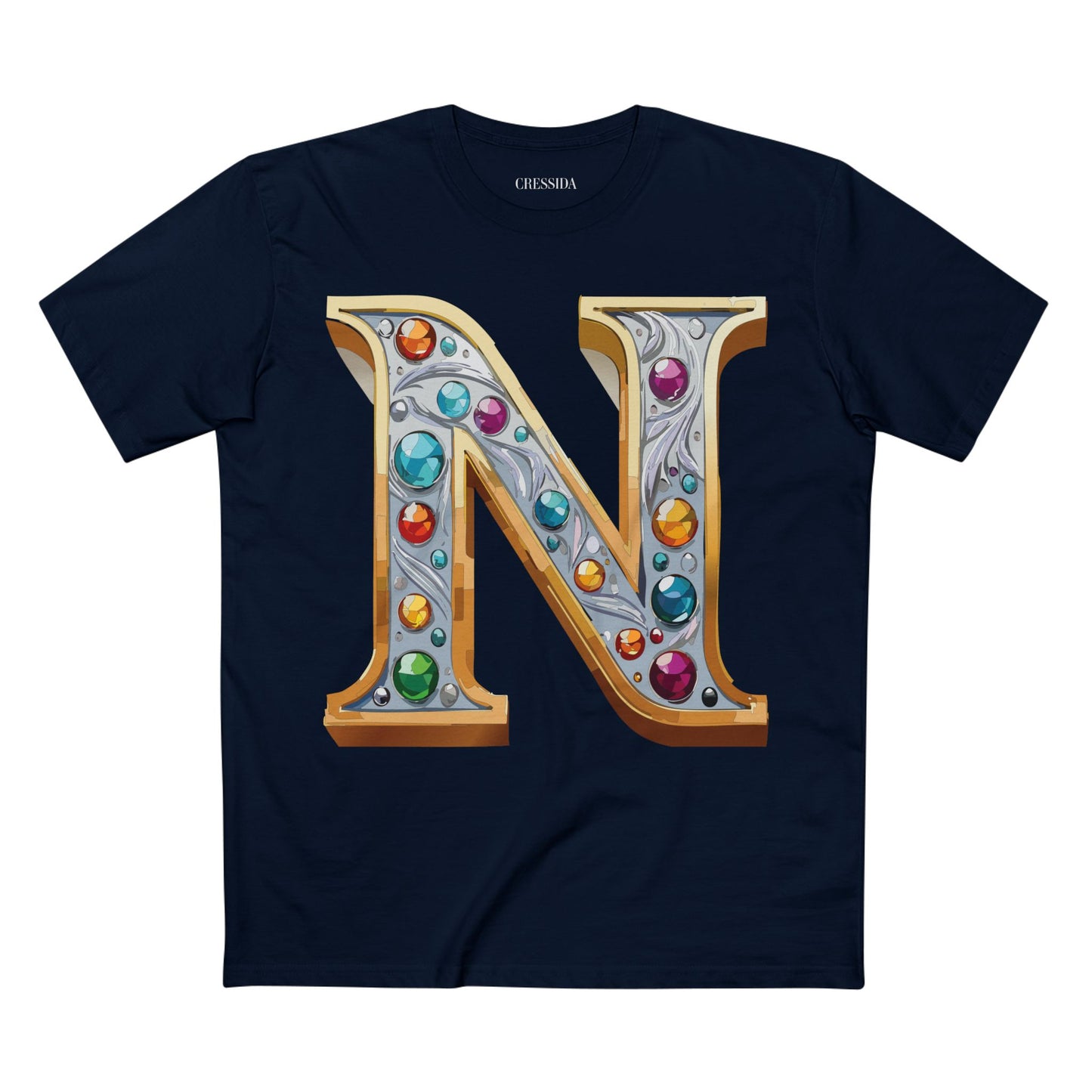Letter Shirt, Shirt with Letters, Tee Shirt with Gold Letters