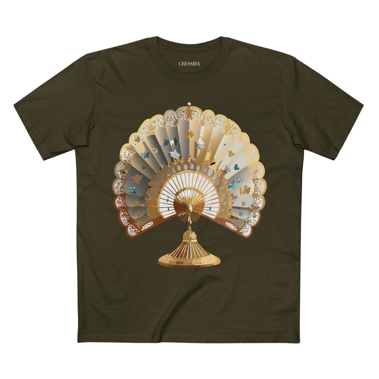 Fan shirt, Shirt with Fan, Tee Shirt with Antique Fan