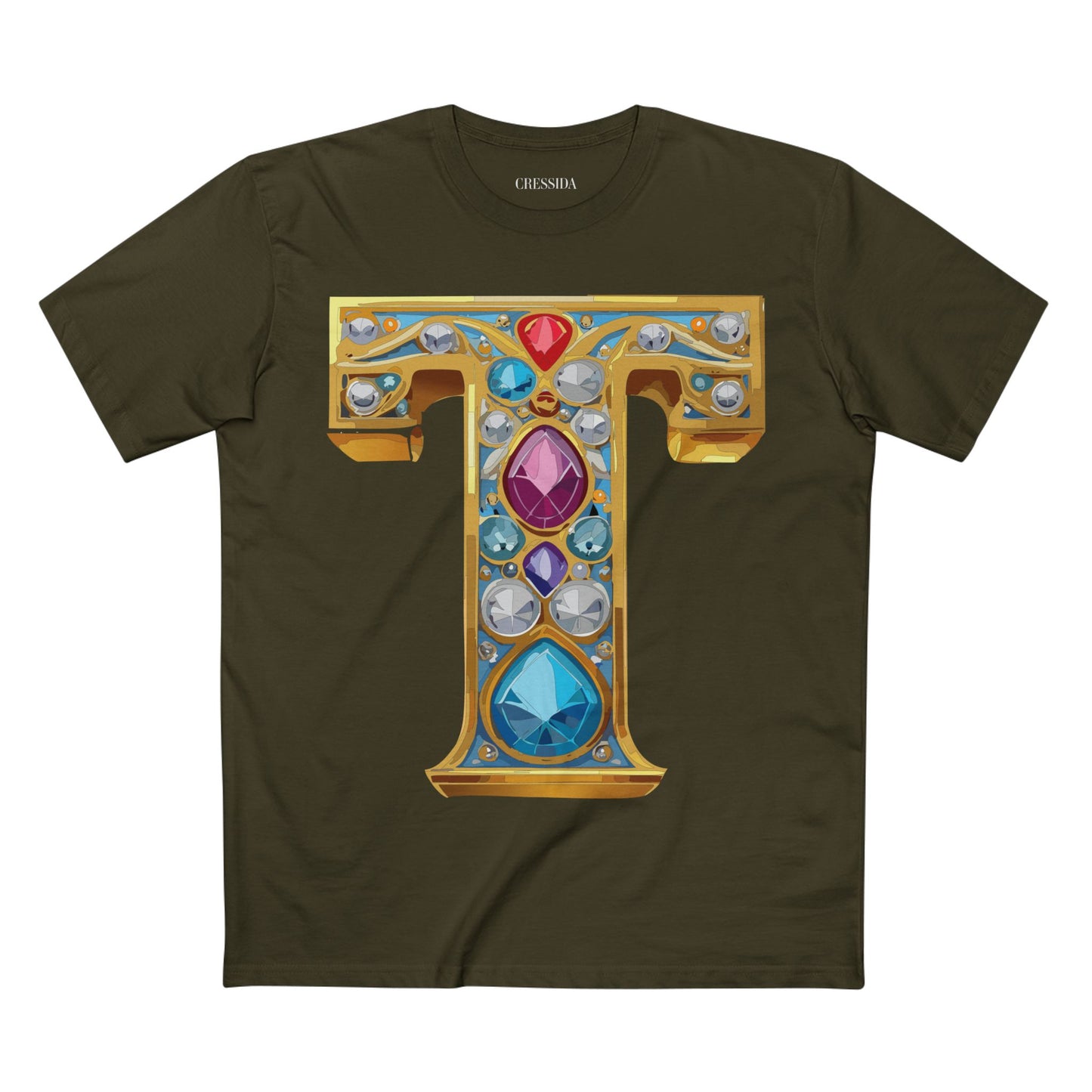 Letter Shirt, Shirt with Letters, Tee Shirt with Gold Letters
