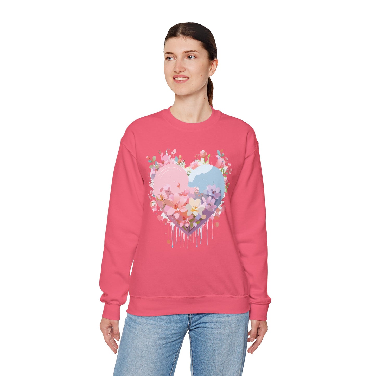 Floral Heart Sweatshirt, Floral Love Sweatshirt, Valentine's Day Sweatshirt, Heart Floral Sweatshirt