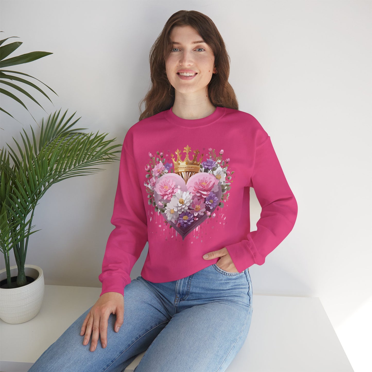 Floral Heart Sweatshirt, Floral Love Sweatshirt, Valentine's Day Sweatshirt, Heart Floral Sweatshirt