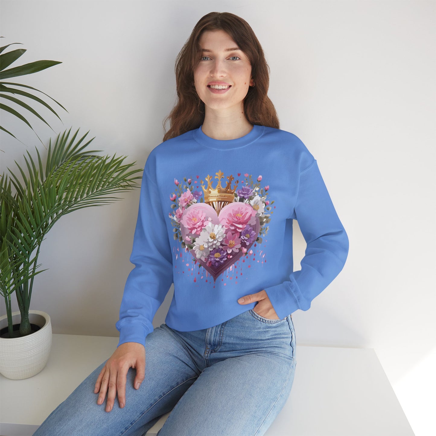 Floral Heart Sweatshirt, Floral Love Sweatshirt, Valentine's Day Sweatshirt, Heart Floral Sweatshirt