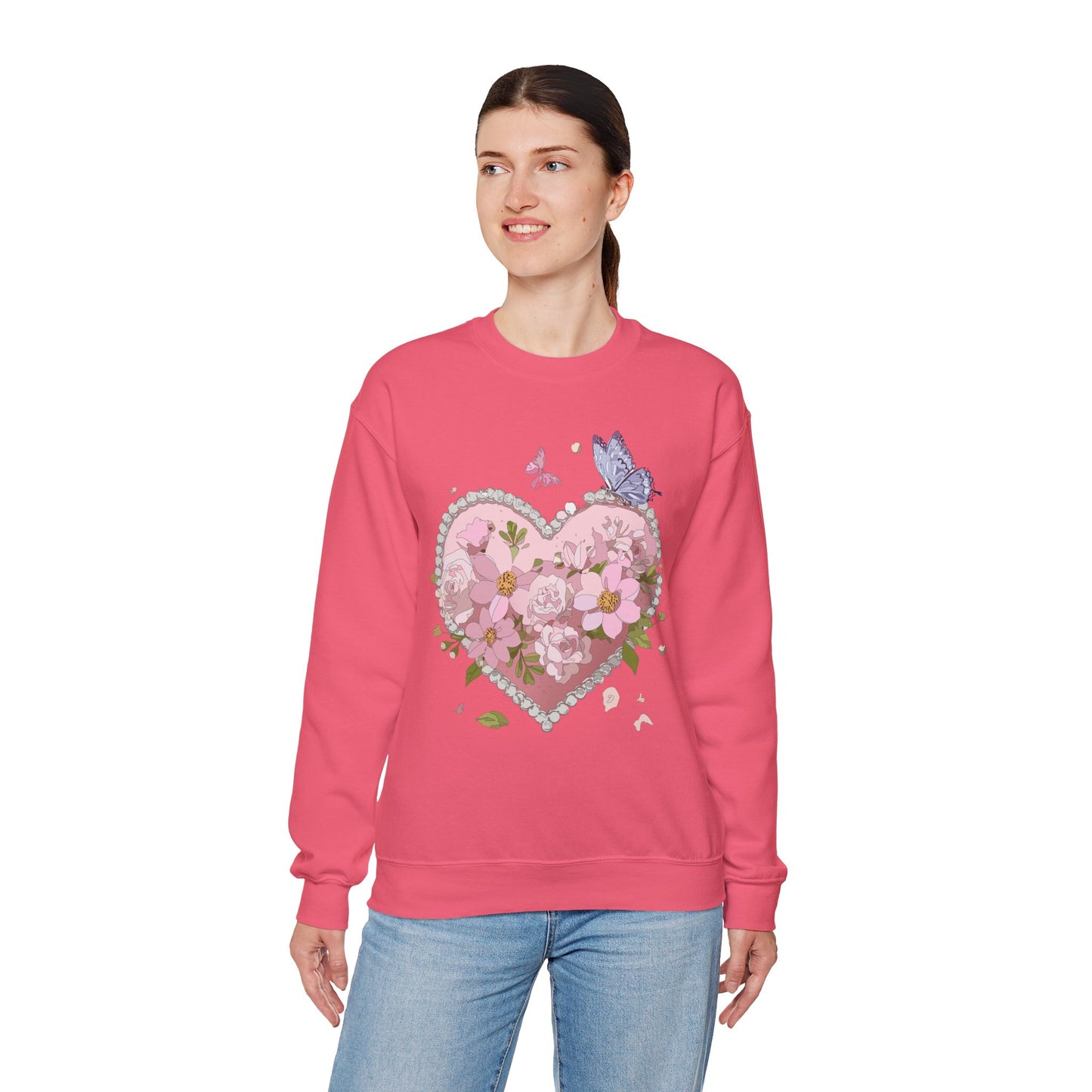 Floral Heart Sweatshirt, Floral Love Sweatshirt, Valentine's Day Sweatshirt, Heart Floral Sweatshirt