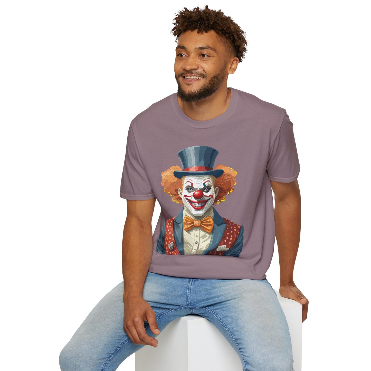 Clown Shirt, T Shirt with Clown, Funny Man Shirt, Tee Shirt with Funny Man, Circus Shirt, Shirt with Circus, Scary Man Shirt, Shirt with Scary Man