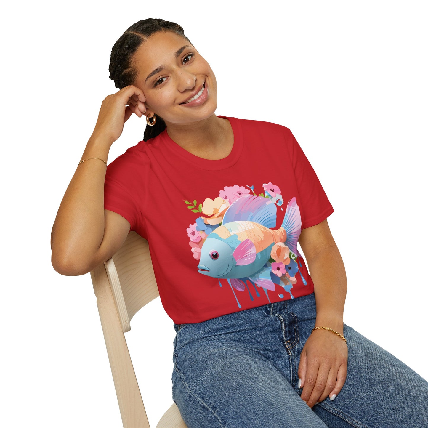 Fish Art Design Shirt, T Shirt with Fish, Graphic Shirt, Tee Shirt with Graphic Design, Shirt with Fish Graphic Art