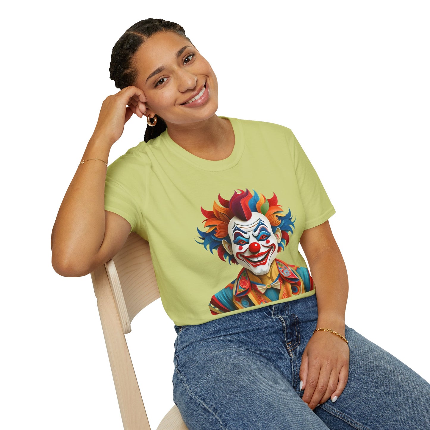 Clown Shirt, T Shirt with Clown, Funny Man Shirt, Tee Shirt with Funny Man, Circus Shirt, Shirt with Circus, Scary Man Shirt, Shirt with Scary Man