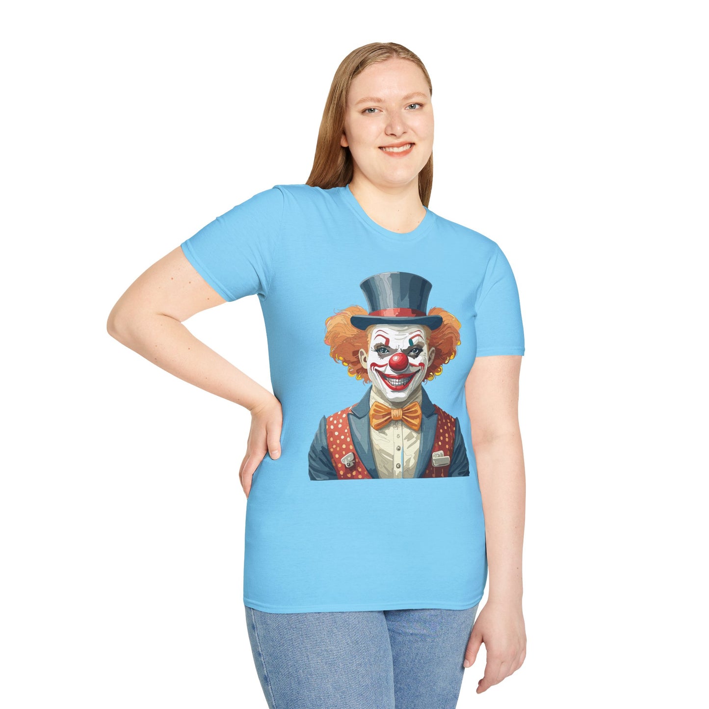 Clown Shirt, T Shirt with Clown, Funny Man Shirt, Tee Shirt with Funny Man, Circus Shirt, Shirt with Circus, Scary Man Shirt, Shirt with Scary Man