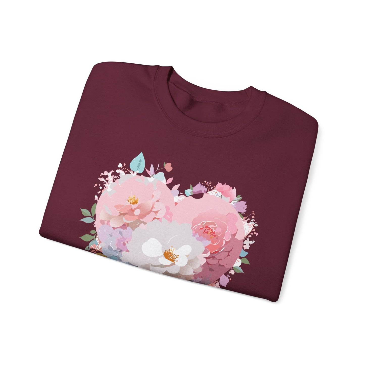 Floral Heart Sweatshirt, Floral Love Sweatshirt, Valentine's Day Sweatshirt, Heart Floral Sweatshirt