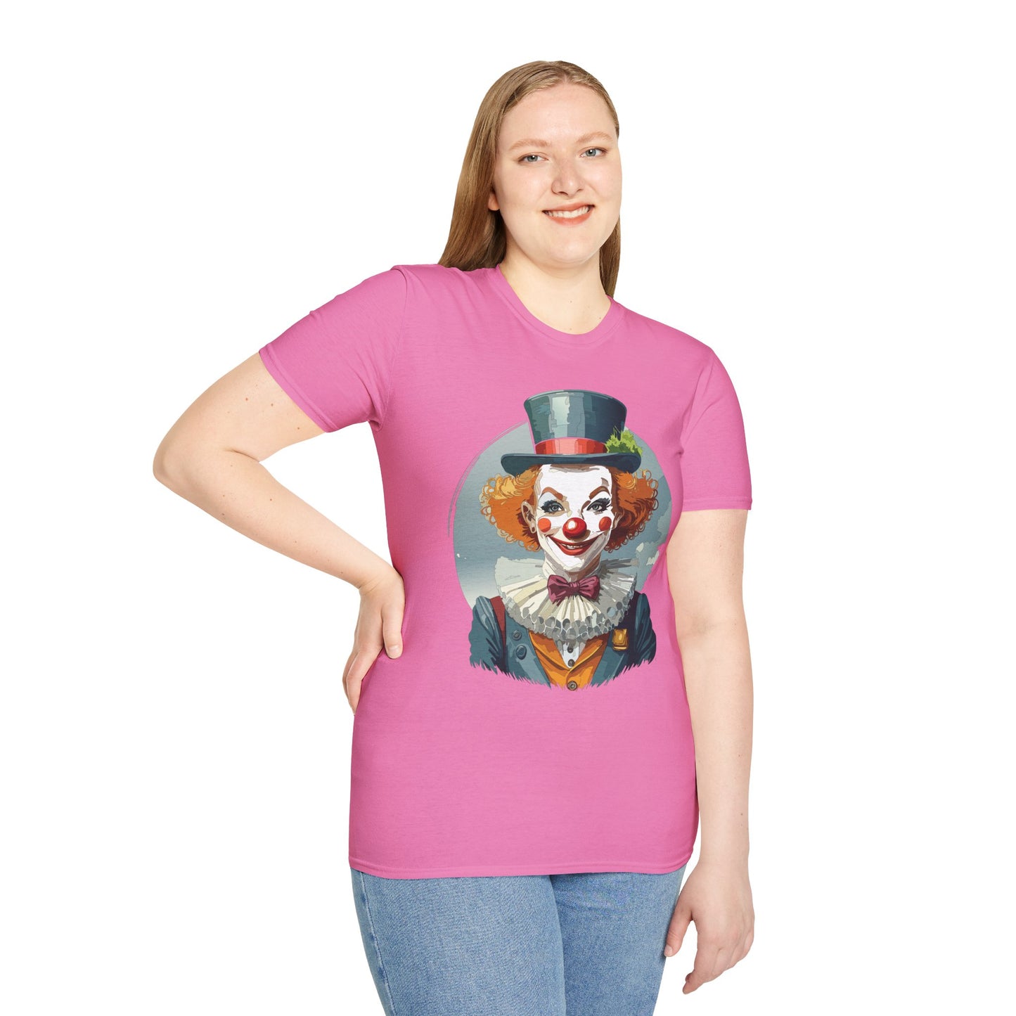 Clown Shirt, T Shirt with Clown, Funny Man Shirt, Tee Shirt with Funny Man, Circus Shirt, Shirt with Circus, Scary Man Shirt, Shirt with Scary Man