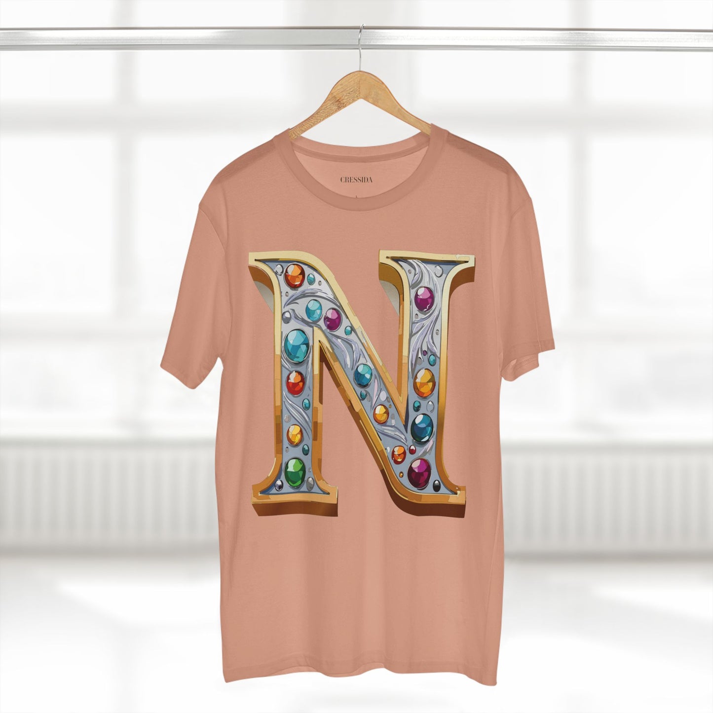 Letter Shirt, Shirt with Letters, Tee Shirt with Gold Letters