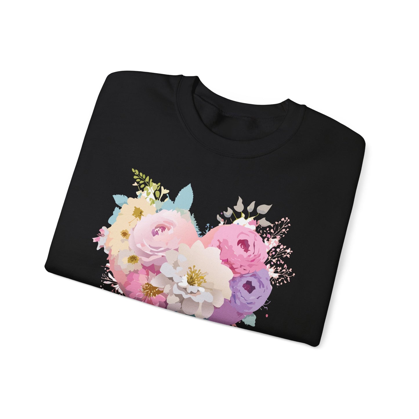Floral Heart Sweatshirt, Floral Love Sweatshirt, Valentine's Day Sweatshirt, Heart Floral Sweatshirt