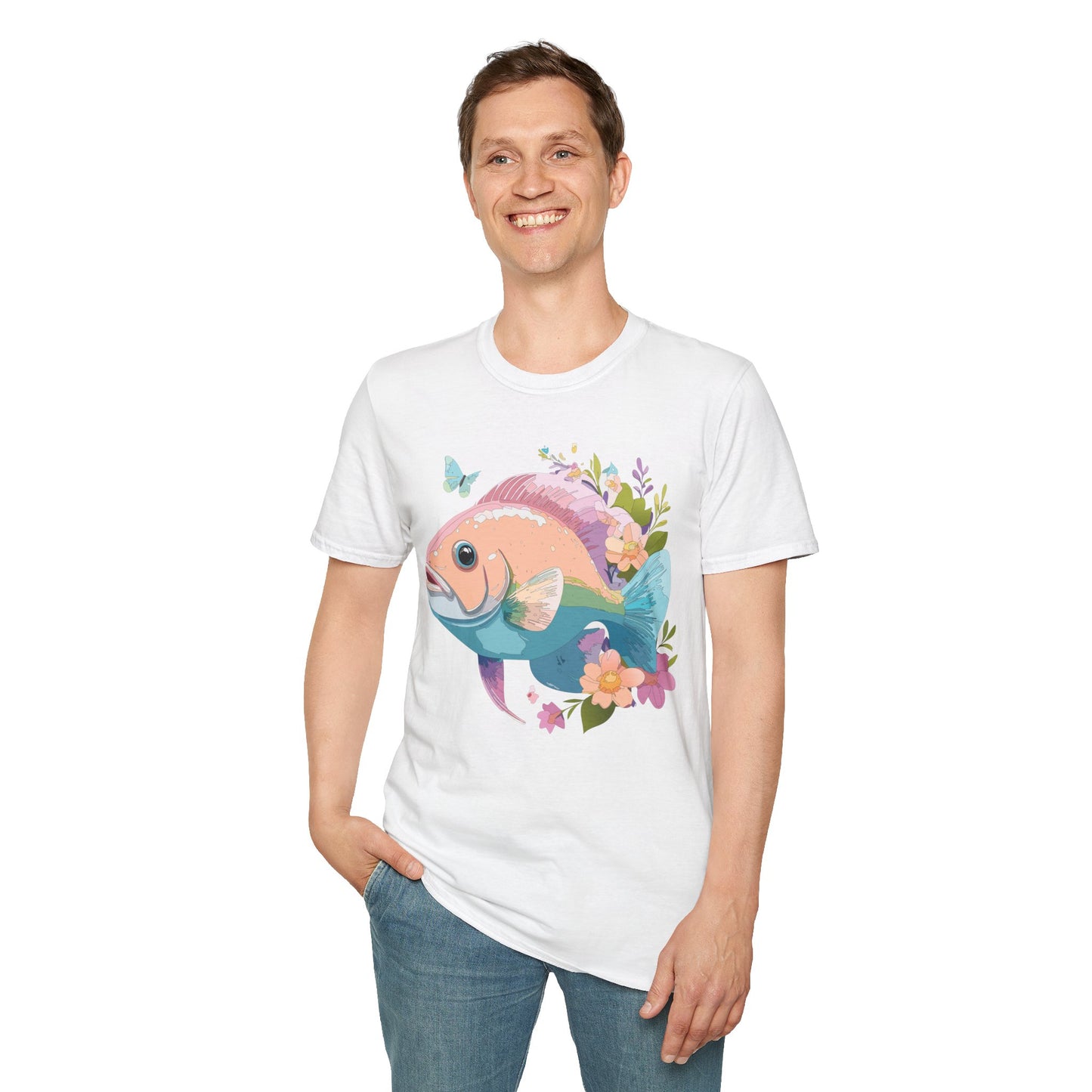 Fish Art Design Shirt, T Shirt with Fish, Graphic Shirt, Tee Shirt with Graphic Design, Shirt with Fish Graphic Art