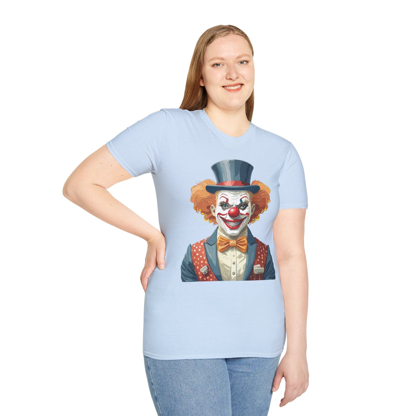 Clown Shirt, T Shirt with Clown, Funny Man Shirt, Tee Shirt with Funny Man, Circus Shirt, Shirt with Circus, Scary Man Shirt, Shirt with Scary Man