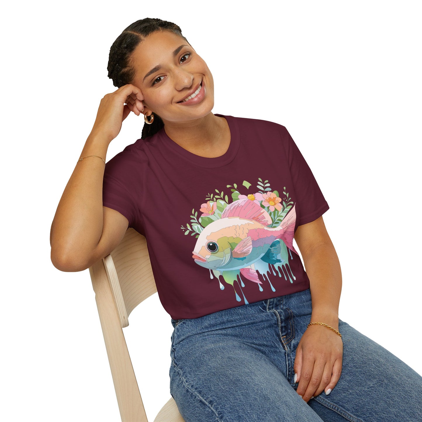 Fish Art Design Shirt, T Shirt with Fish, Graphic Shirt, Tee Shirt with Graphic Design, Shirt with Fish Graphic Art