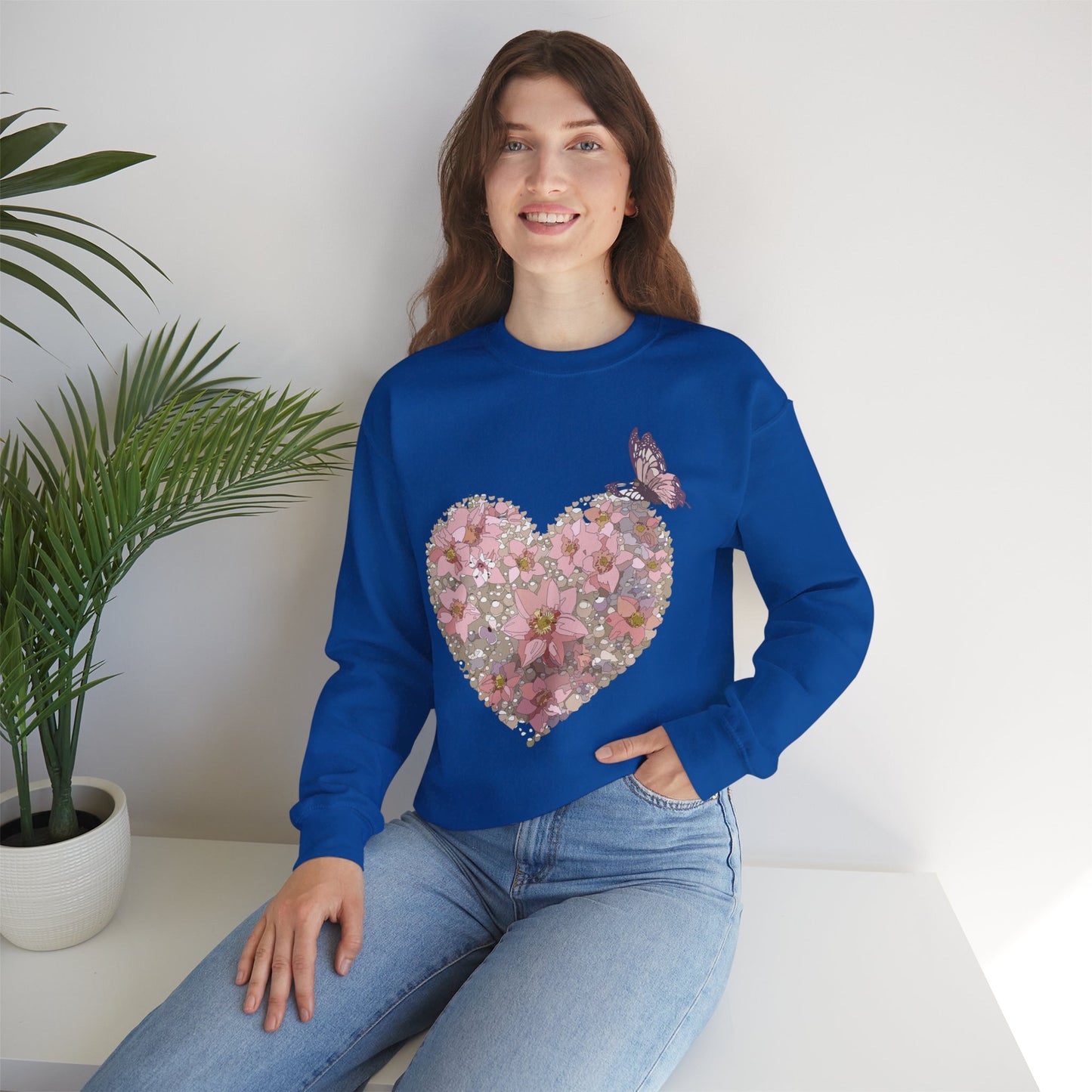 Floral Heart Sweatshirt, Floral Love Sweatshirt, Valentine's Day Sweatshirt, Heart Floral Sweatshirt