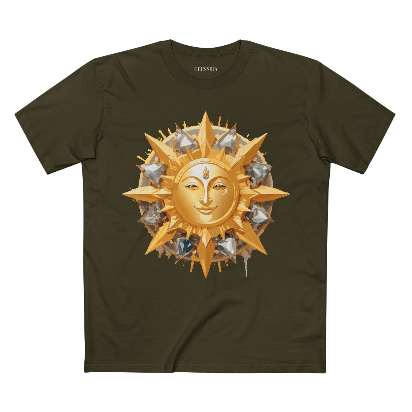 Sun Shirt, Shirt with Sun, Tee Shirt with Gold Sun