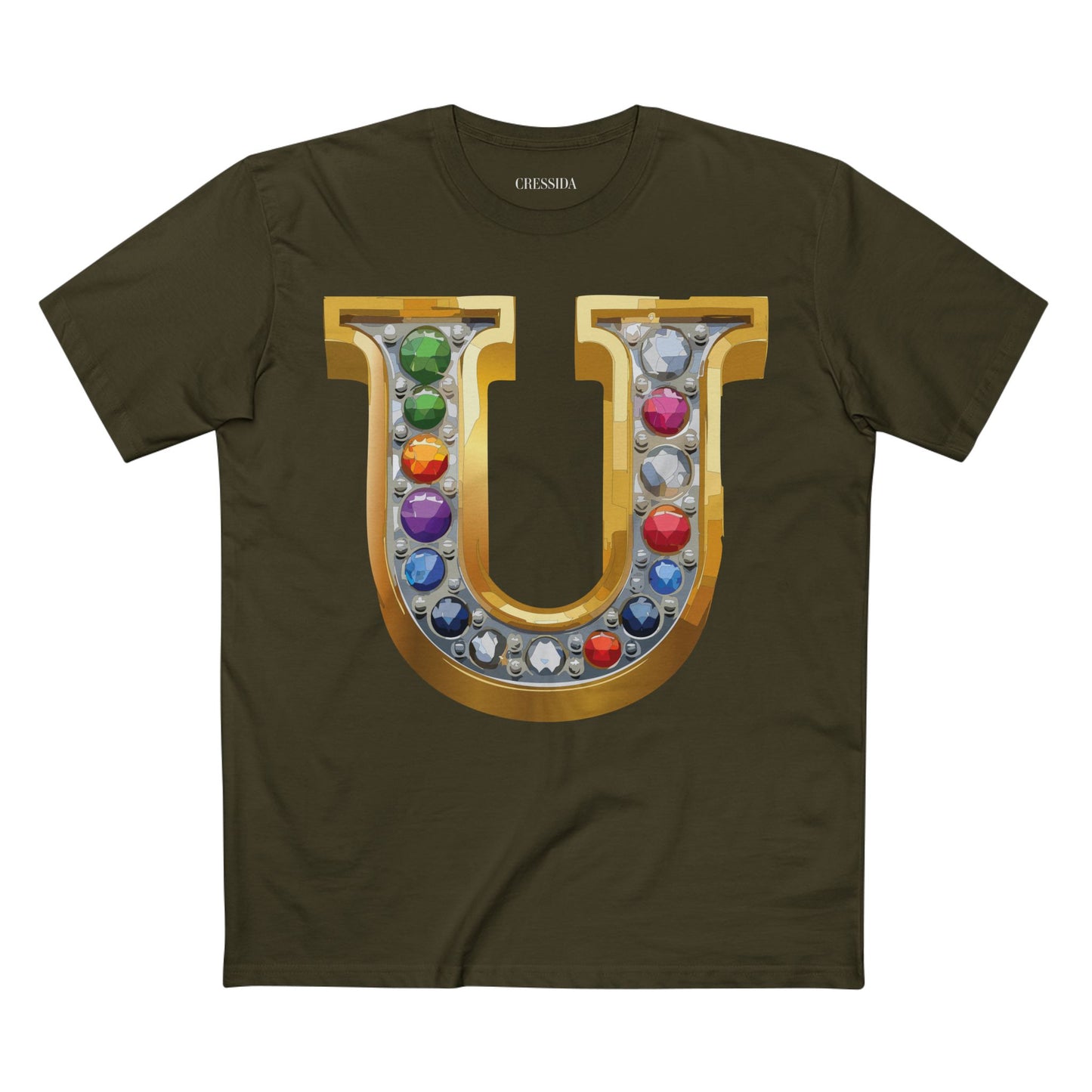 Letter Shirt, Shirt with Letters, Tee Shirt with Gold Letters