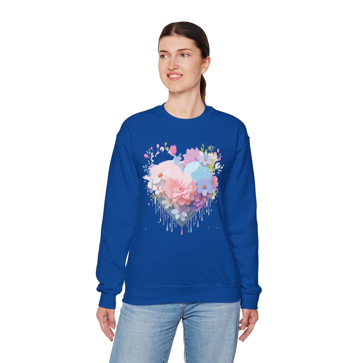 Floral Heart Sweatshirt, Floral Love Sweatshirt, Valentine's Day Sweatshirt, Heart Floral Sweatshirt