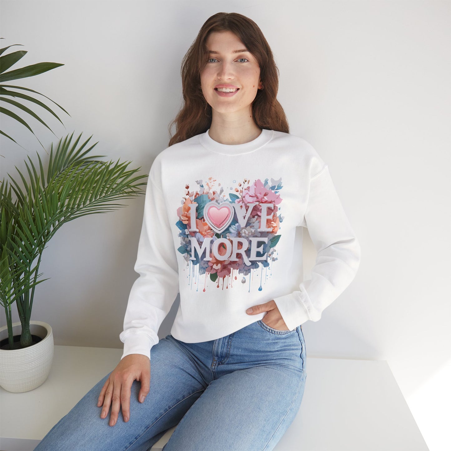 Floral Love Sweatshirt, Valentine's Day Sweatshirt, Love Flower Sweatshirt