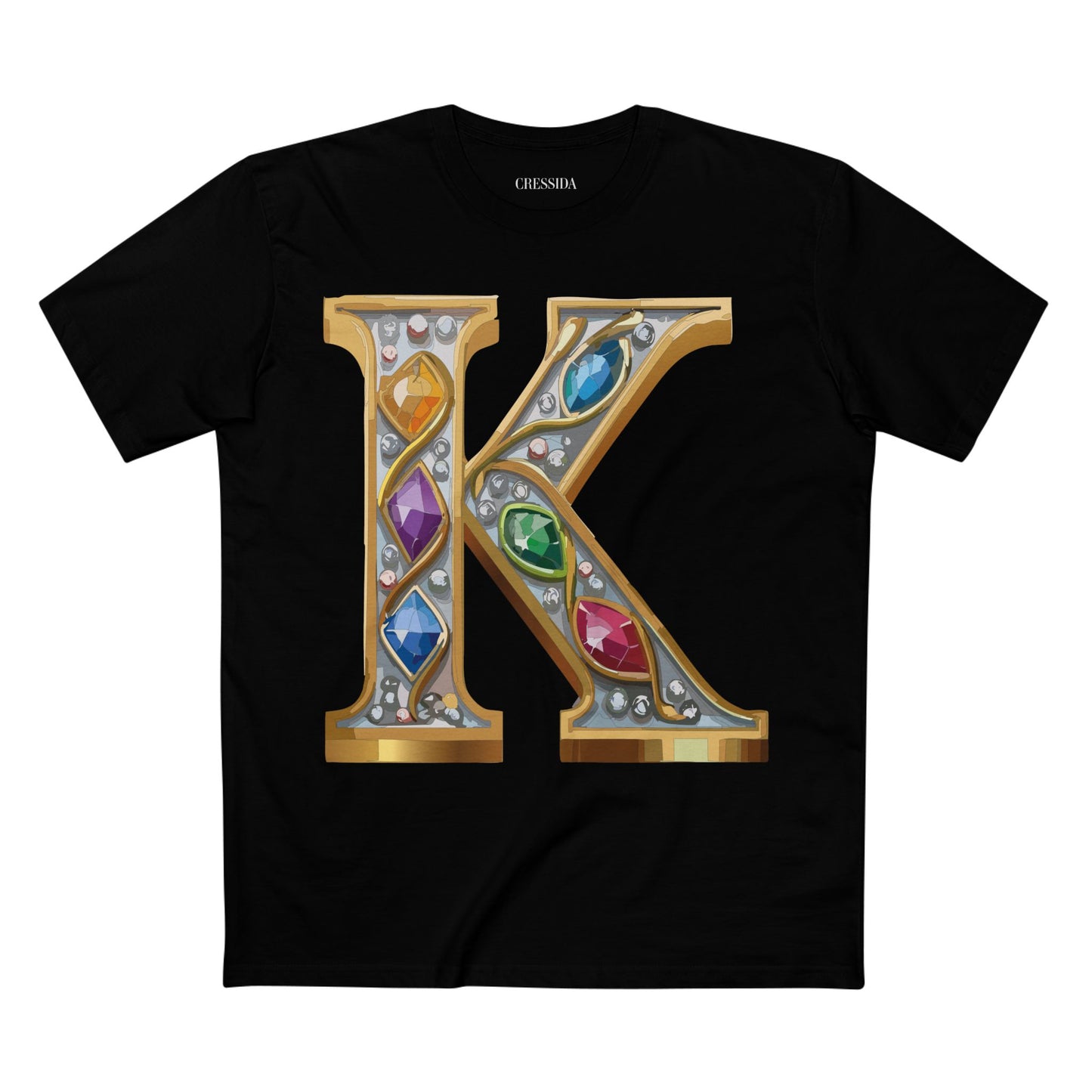 Letter Shirt, Shirt with Letters, Tee Shirt with Gold Letters