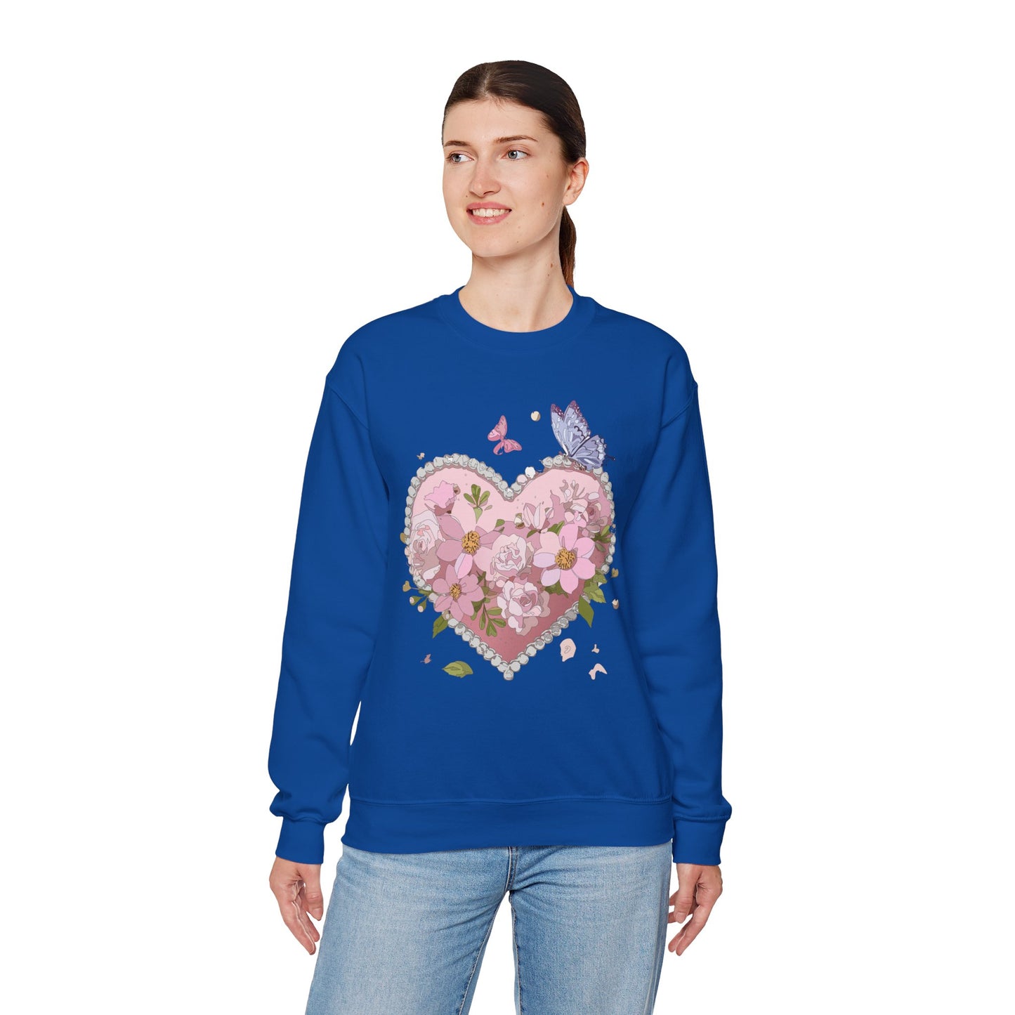Floral Heart Sweatshirt, Floral Love Sweatshirt, Valentine's Day Sweatshirt, Heart Floral Sweatshirt