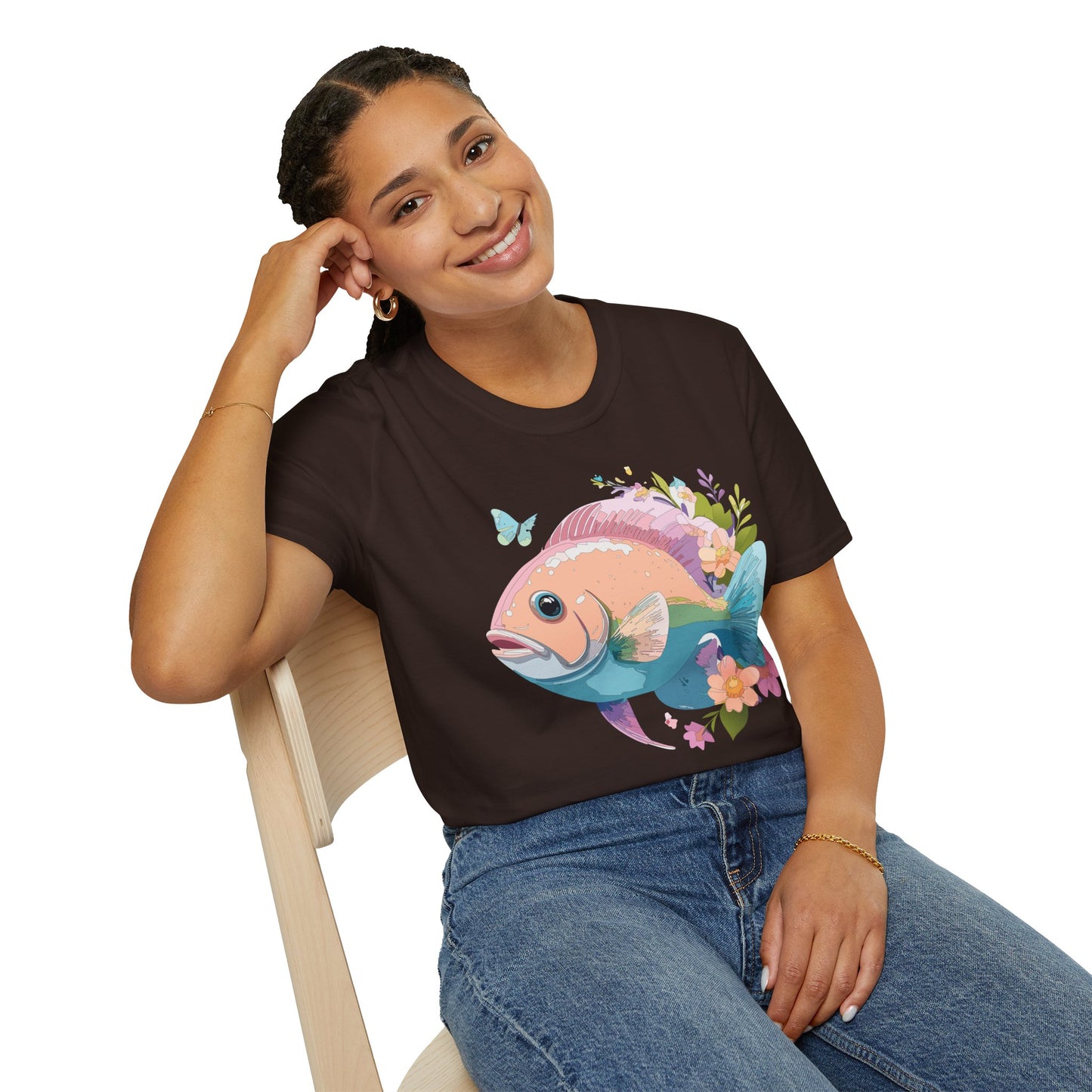 Fish Art Design Shirt, T Shirt with Fish, Graphic Shirt, Tee Shirt with Graphic Design, Shirt with Fish Graphic Art