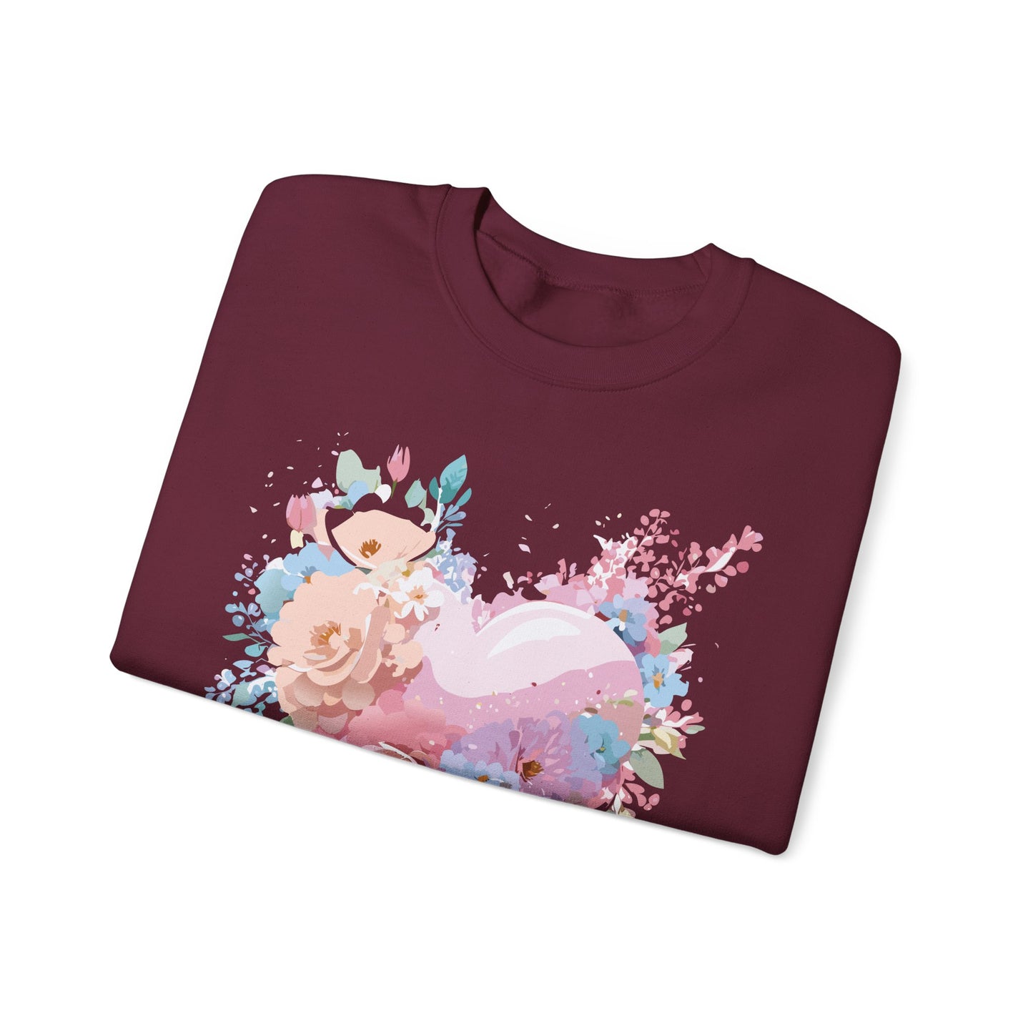 Floral Heart Sweatshirt, Floral Love Sweatshirt, Valentine's Day Sweatshirt, Heart Floral Sweatshirt