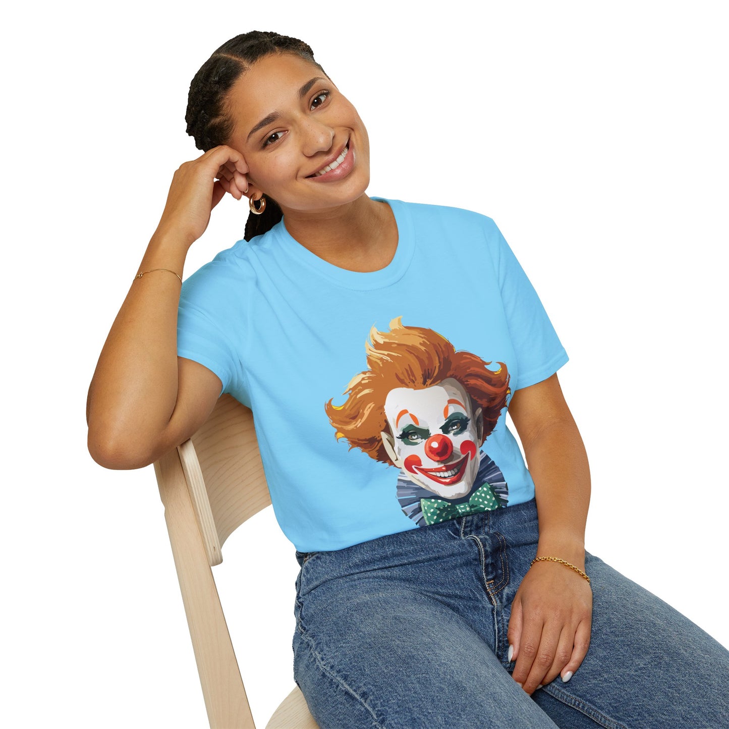 Clown Shirt, T Shirt with Clown, Funny Man Shirt, Tee Shirt with Funny Man, Circus Shirt, Shirt with Circus, Scary Man Shirt, Shirt with Scary Man