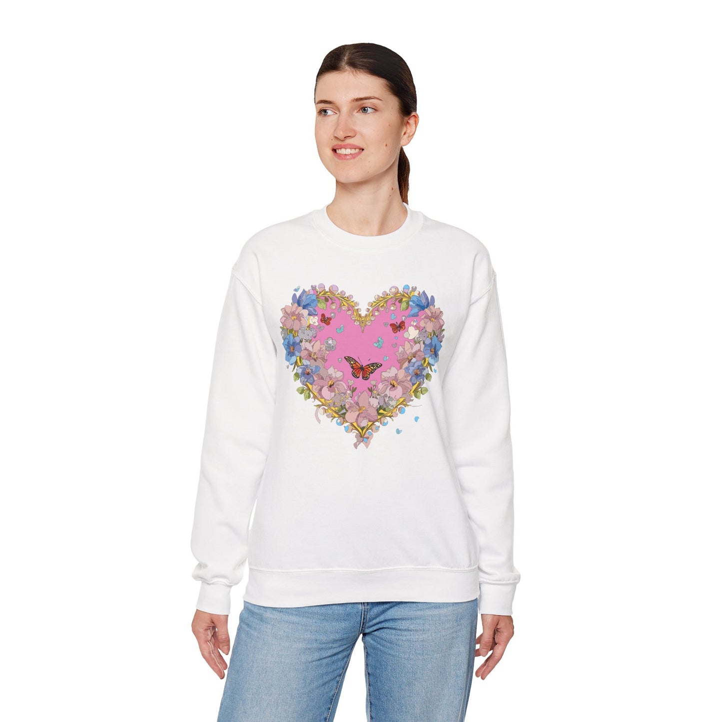 Floral Heart Sweatshirt, Floral Love Sweatshirt, Valentine's Day Sweatshirt, Heart Floral Sweatshirt