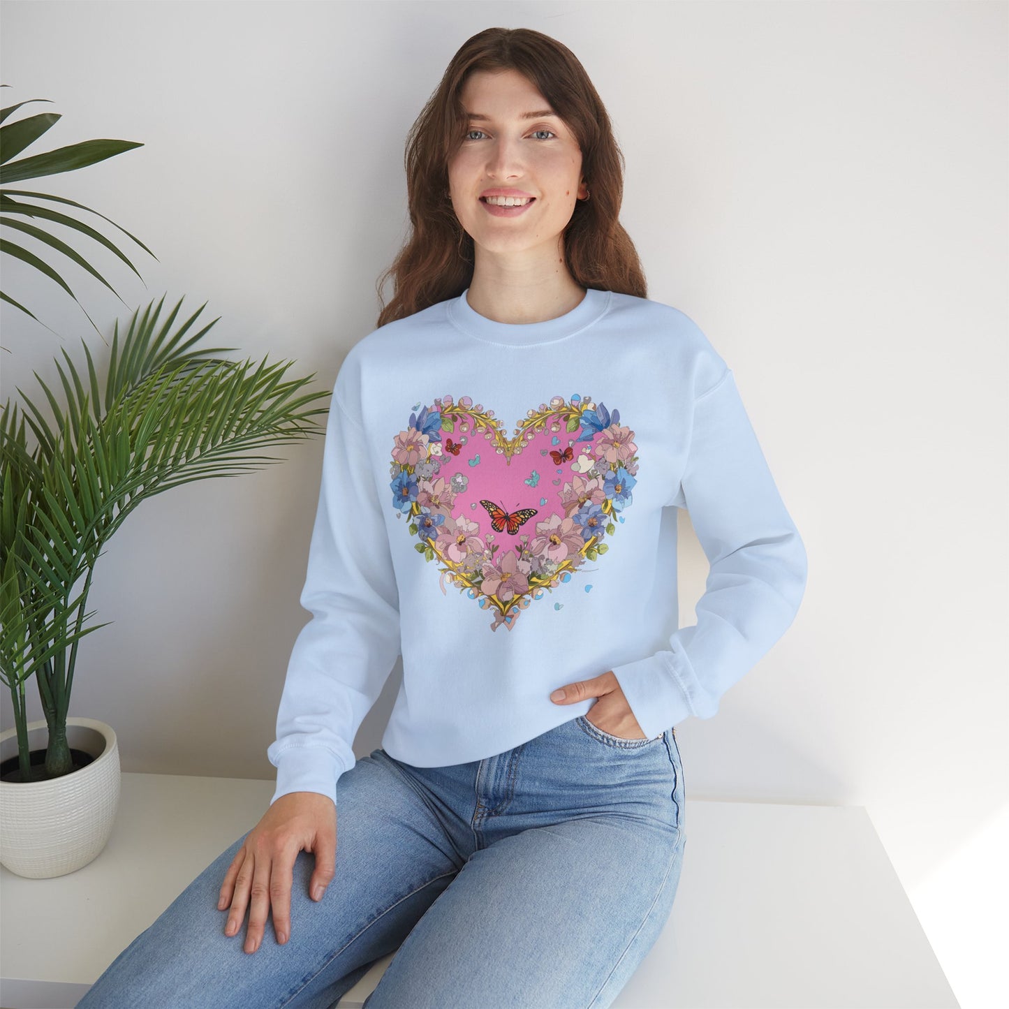 Floral Heart Sweatshirt, Floral Love Sweatshirt, Valentine's Day Sweatshirt, Heart Floral Sweatshirt