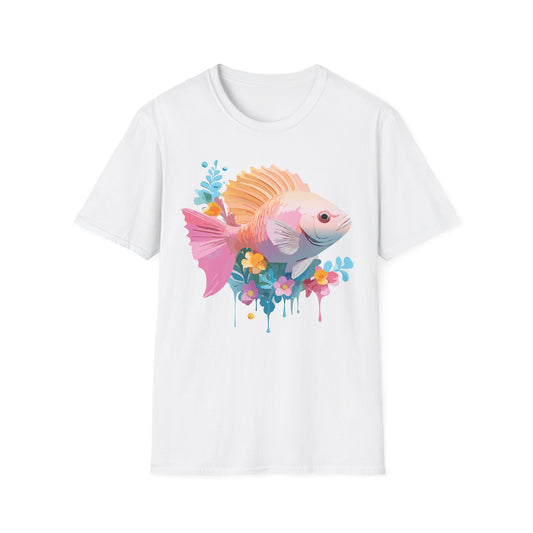 Fish Art Design Shirt, T Shirt with Fish, Graphic Shirt, Tee Shirt with Graphic Design, Shirt with Fish Graphic Art