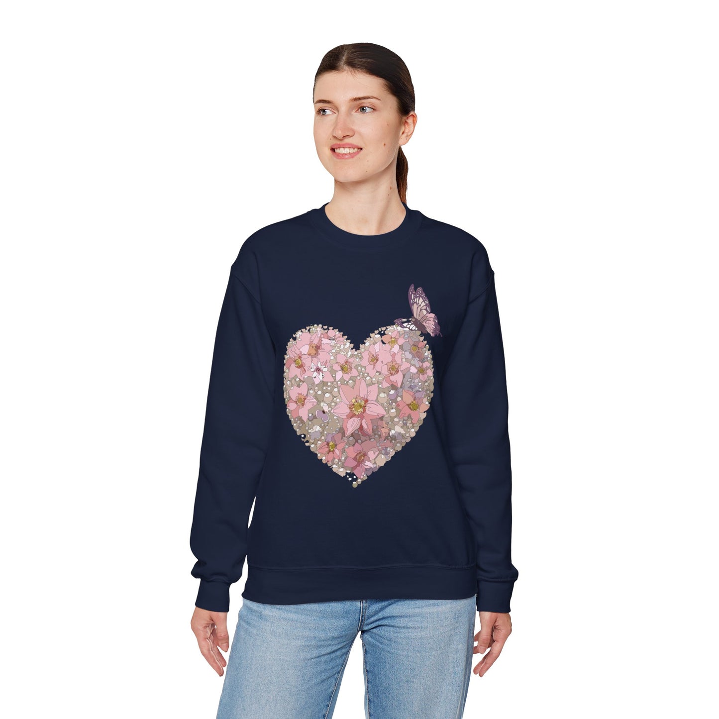 Floral Heart Sweatshirt, Floral Love Sweatshirt, Valentine's Day Sweatshirt, Heart Floral Sweatshirt