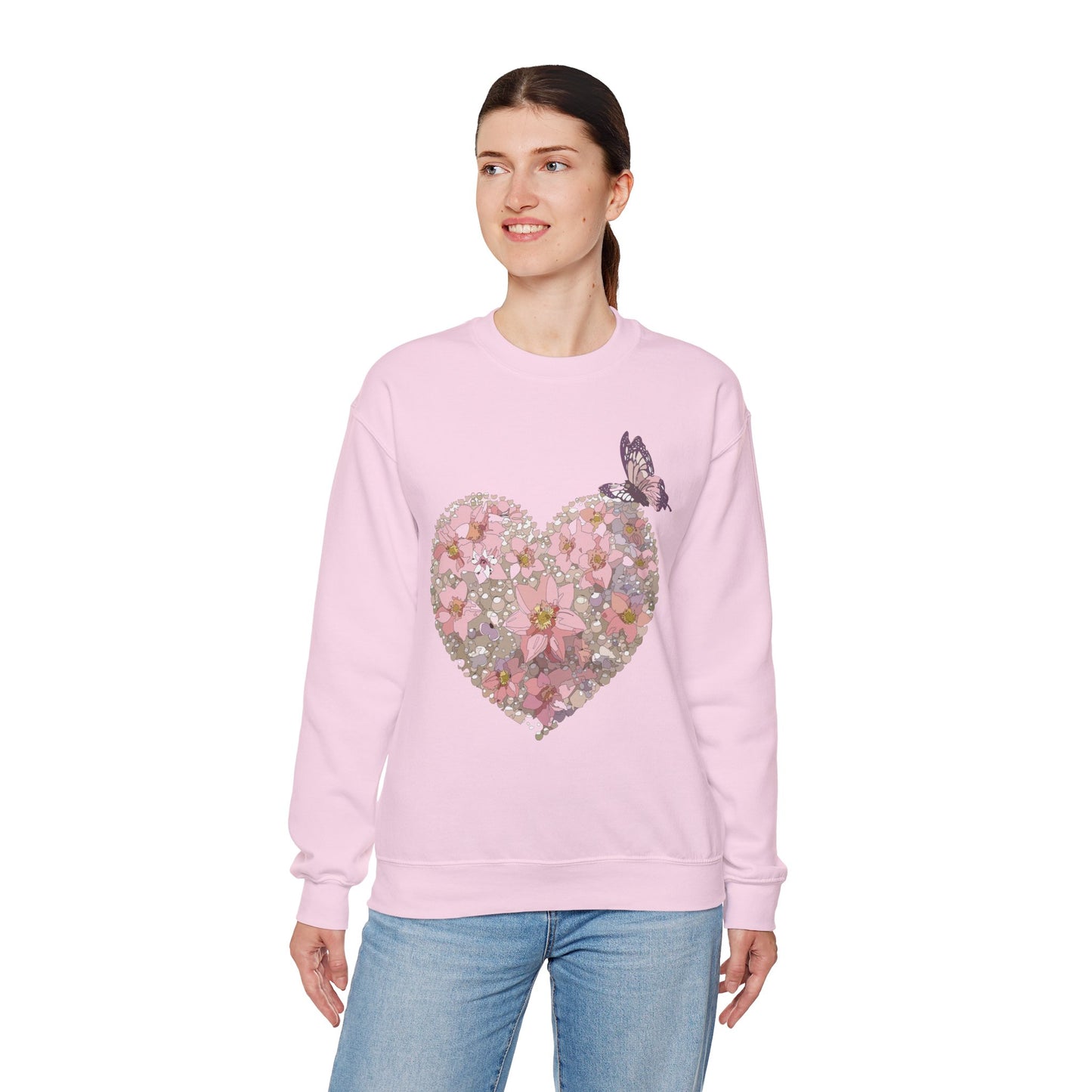 Floral Heart Sweatshirt, Floral Love Sweatshirt, Valentine's Day Sweatshirt, Heart Floral Sweatshirt