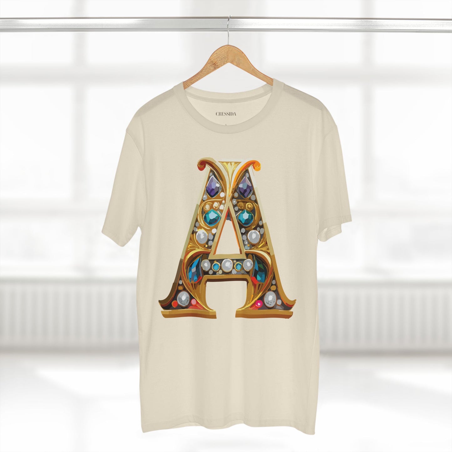 Letter Shirt, Shirt with Letters, Tee Shirt with Gold Letters
