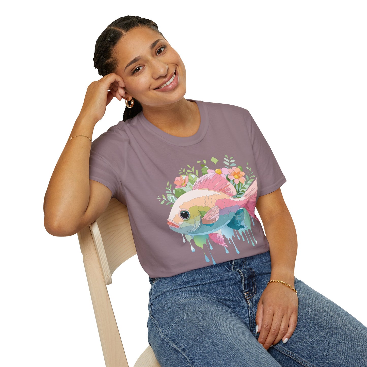 Fish Art Design Shirt, T Shirt with Fish, Graphic Shirt, Tee Shirt with Graphic Design, Shirt with Fish Graphic Art