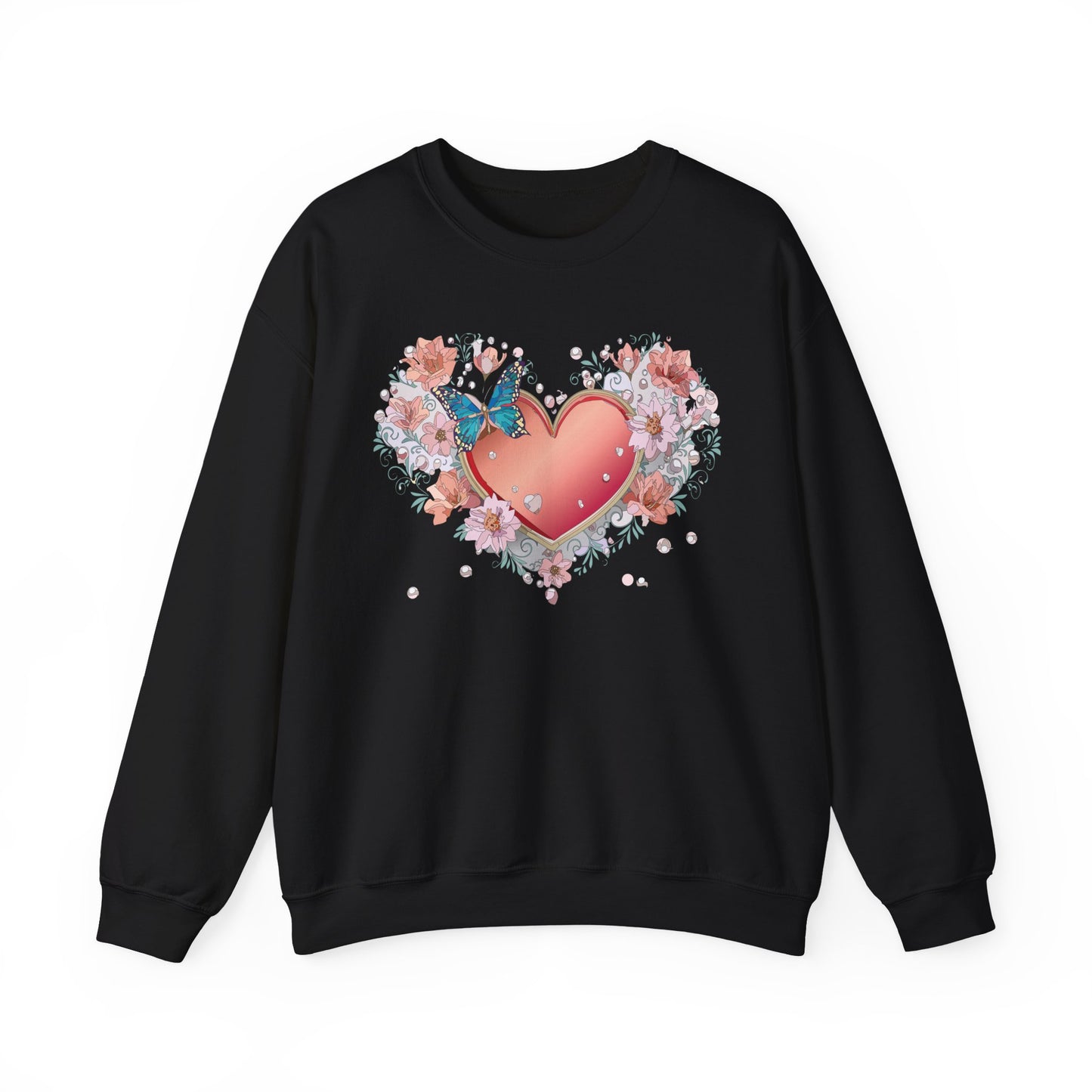 Floral Heart Sweatshirt, Floral Love Sweatshirt, Valentine's Day Sweatshirt, Heart Floral Sweatshirt