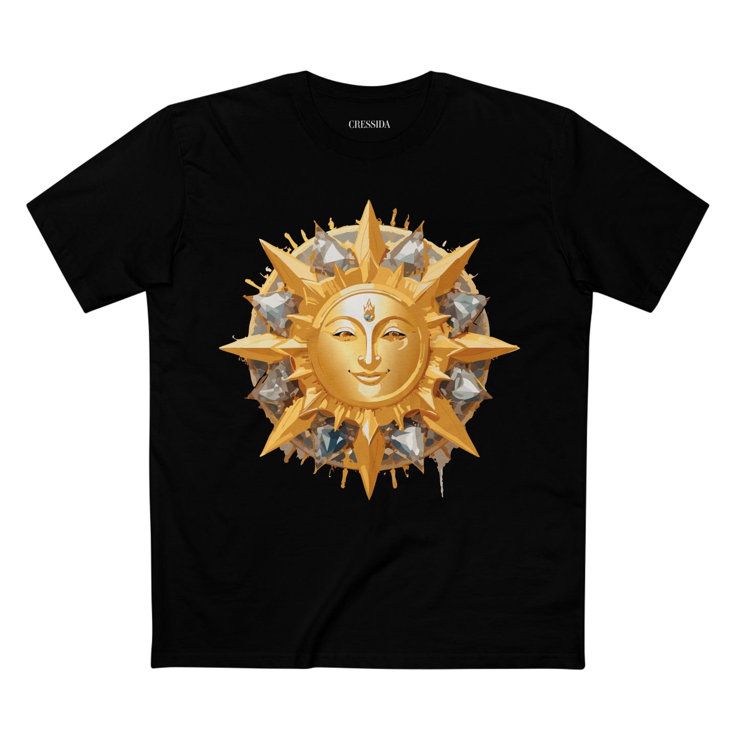 Sun Shirt, Shirt with Sun, Tee Shirt with Gold Sun
