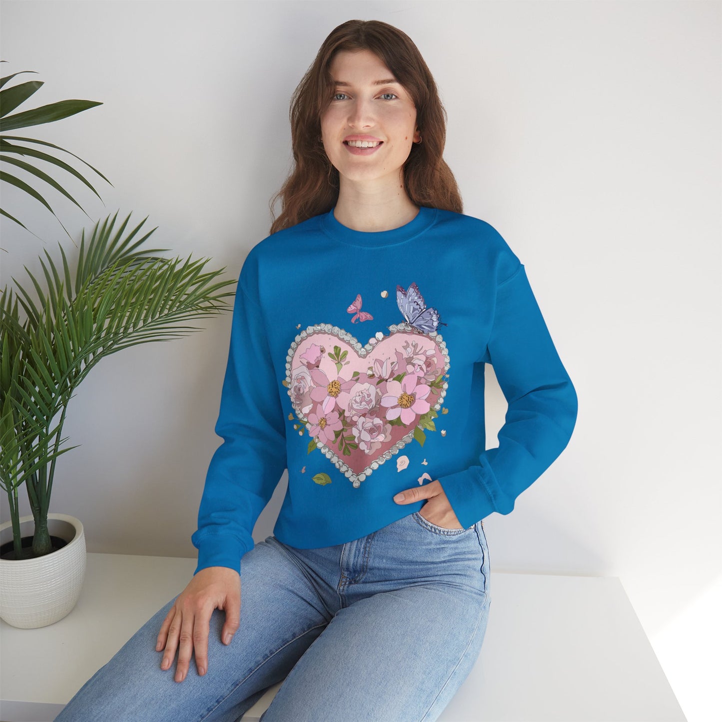 Floral Heart Sweatshirt, Floral Love Sweatshirt, Valentine's Day Sweatshirt, Heart Floral Sweatshirt