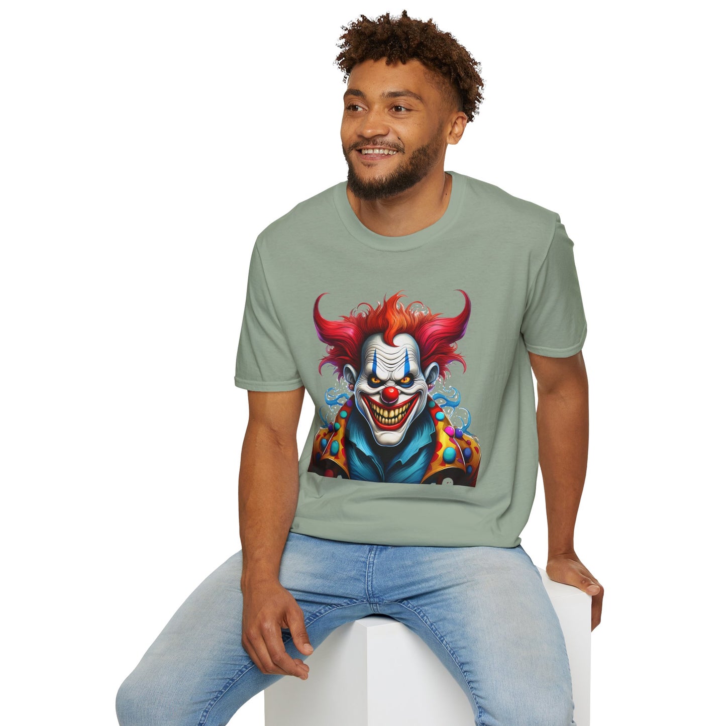 Clown Shirt, T Shirt with Clown, Funny Man Shirt, Tee Shirt with Funny Man, Circus Shirt, Shirt with Circus, Scary Man Shirt, Shirt with Scary Man