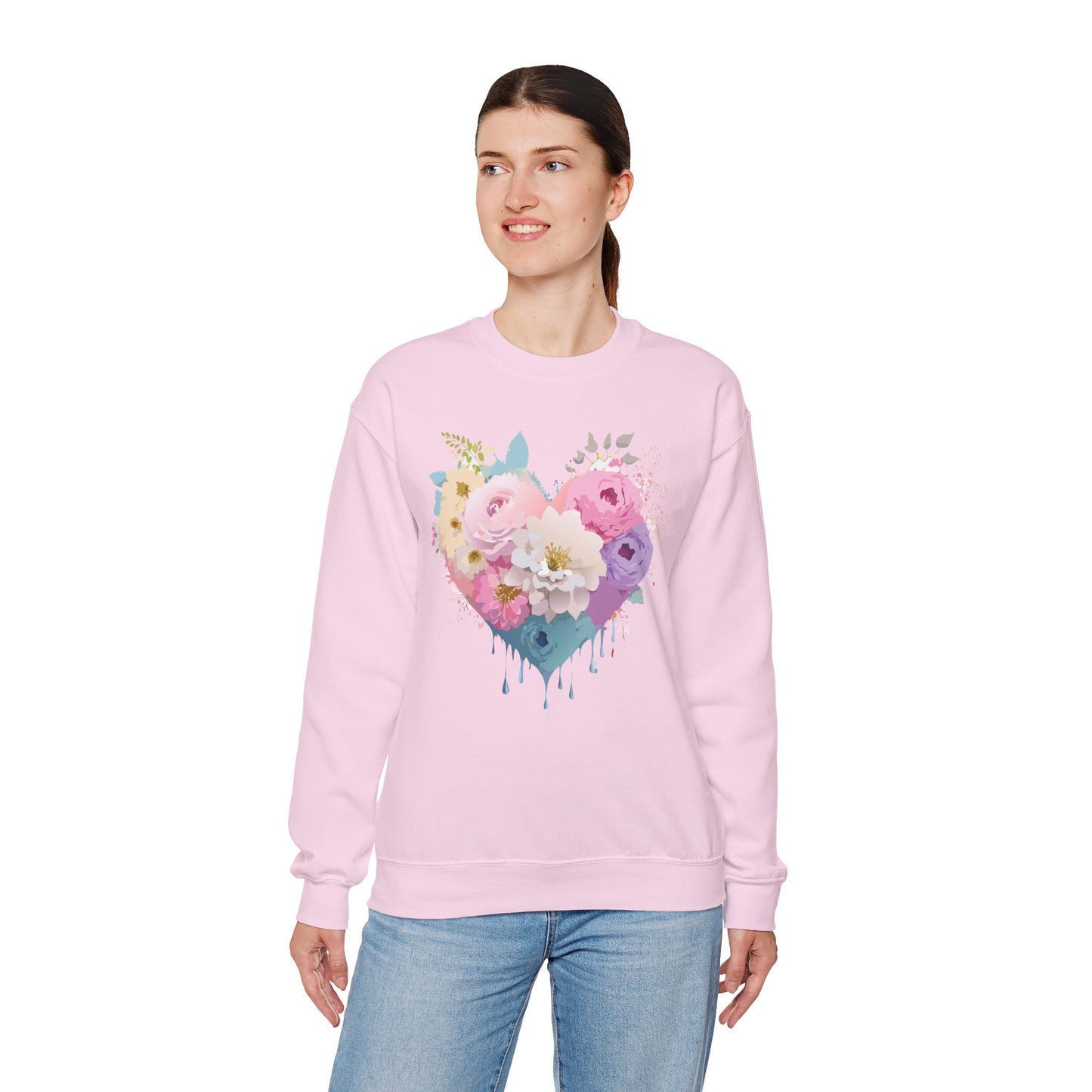 Floral Heart Sweatshirt, Floral Love Sweatshirt, Valentine's Day Sweatshirt, Heart Floral Sweatshirt