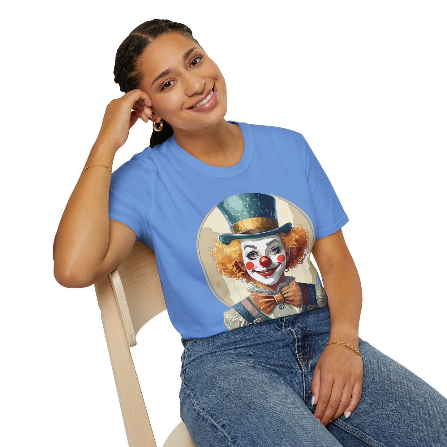 Clown Shirt, T Shirt with Clown, Funny Man Shirt, Tee Shirt with Funny Man, Circus Shirt, Shirt with Circus, Scary Man Shirt, Shirt with Scary Man