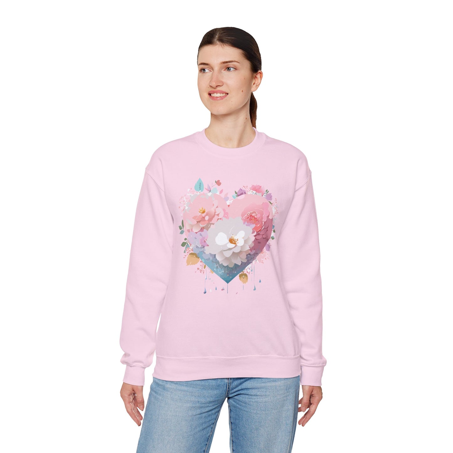 Floral Heart Sweatshirt, Floral Love Sweatshirt, Valentine's Day Sweatshirt, Heart Floral Sweatshirt