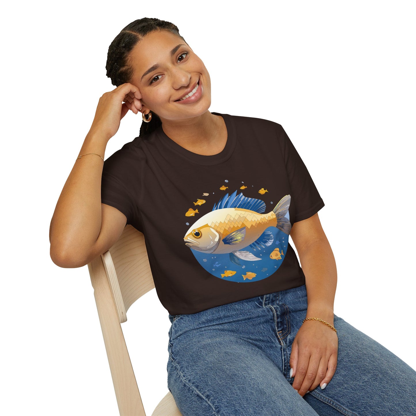 Fish Art Design Shirt, T Shirt with Fish, Graphic Shirt, Tee Shirt with Graphic Design, Shirt with Fish Graphic Art