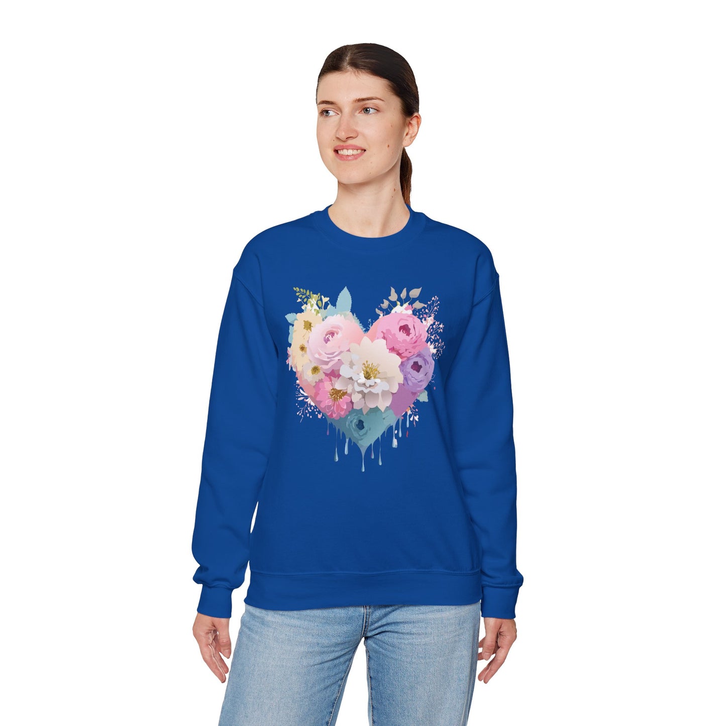 Floral Heart Sweatshirt, Floral Love Sweatshirt, Valentine's Day Sweatshirt, Heart Floral Sweatshirt