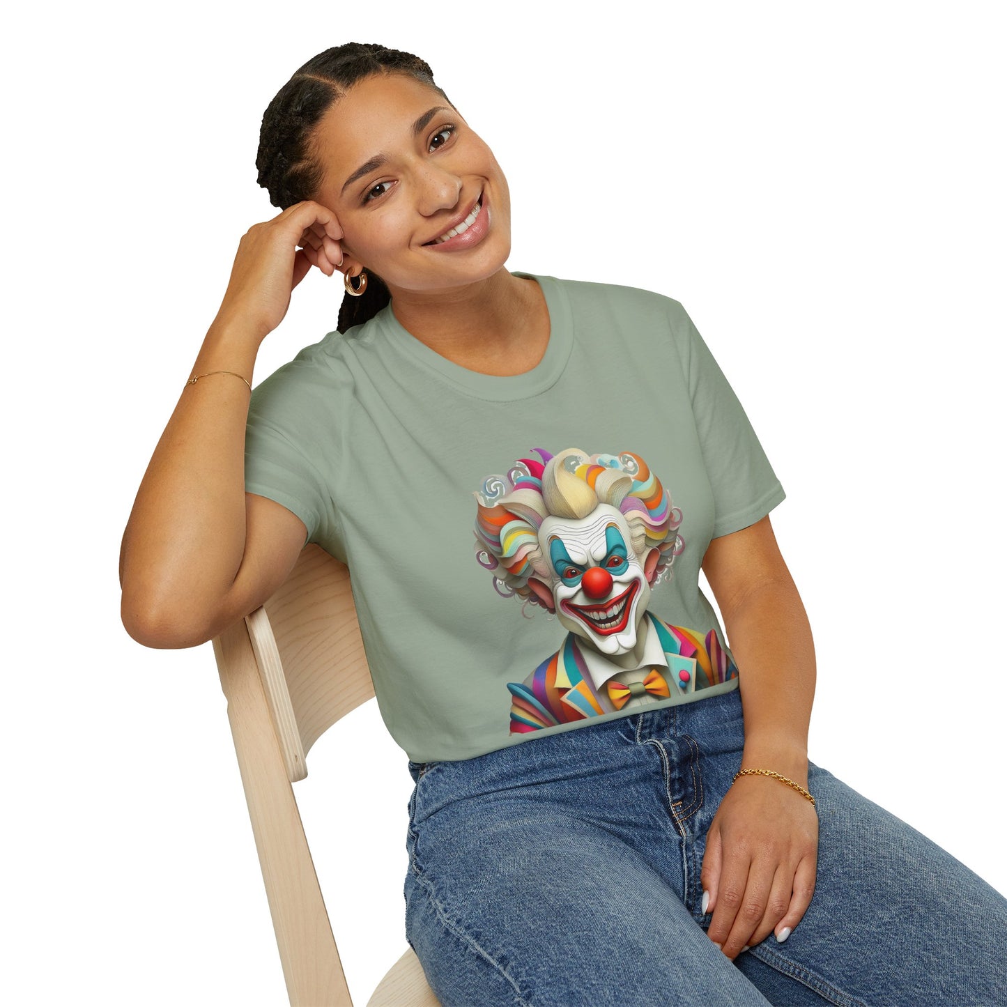 Clown Shirt, T Shirt with Clown, Funny Man Shirt, Tee Shirt with Funny Man, Circus Shirt, Shirt with Circus, Scary Man Shirt, Shirt with Scary Man