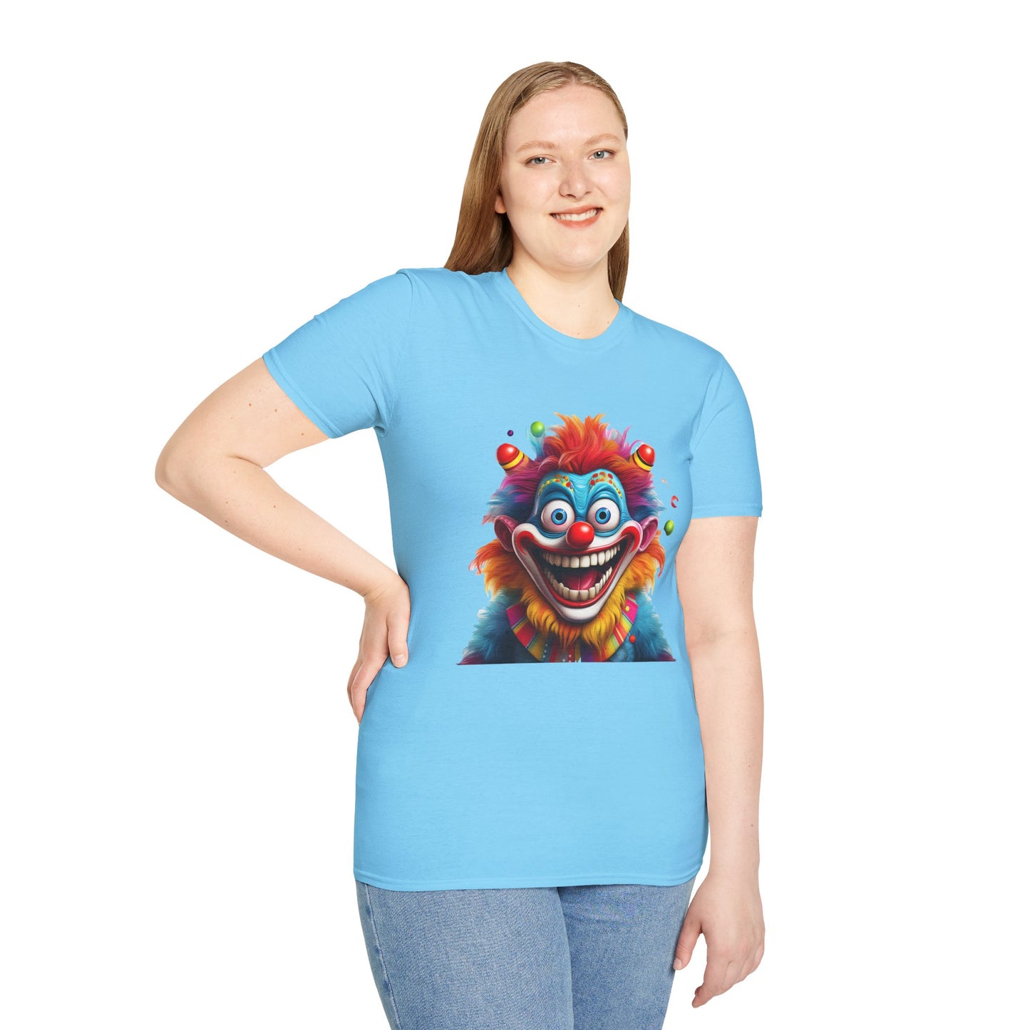 Clown Shirt, T Shirt with Clown, Funny Man Shirt, Tee Shirt with Funny Man, Circus Shirt, Shirt with Circus, Scary Man Shirt, Shirt with Scary Man