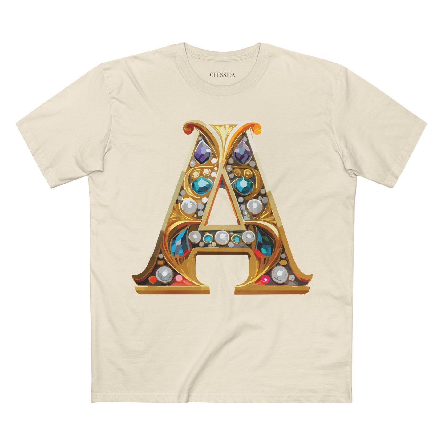 Letter Shirt, Shirt with Letters, Tee Shirt with Gold Letters