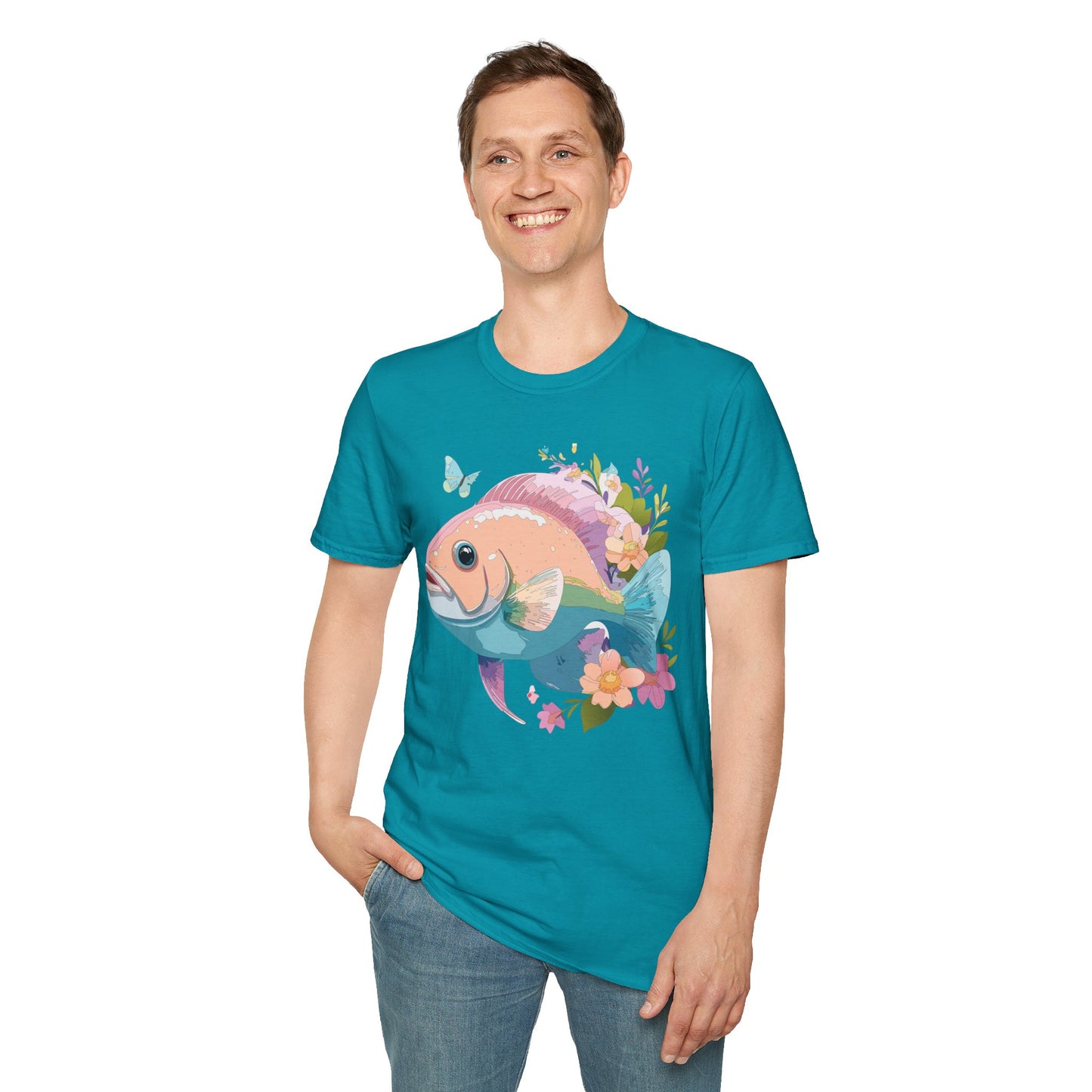 Fish Art Design Shirt, T Shirt with Fish, Graphic Shirt, Tee Shirt with Graphic Design, Shirt with Fish Graphic Art