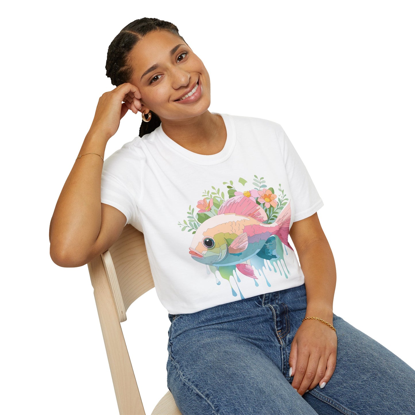 Fish Art Design Shirt, T Shirt with Fish, Graphic Shirt, Tee Shirt with Graphic Design, Shirt with Fish Graphic Art