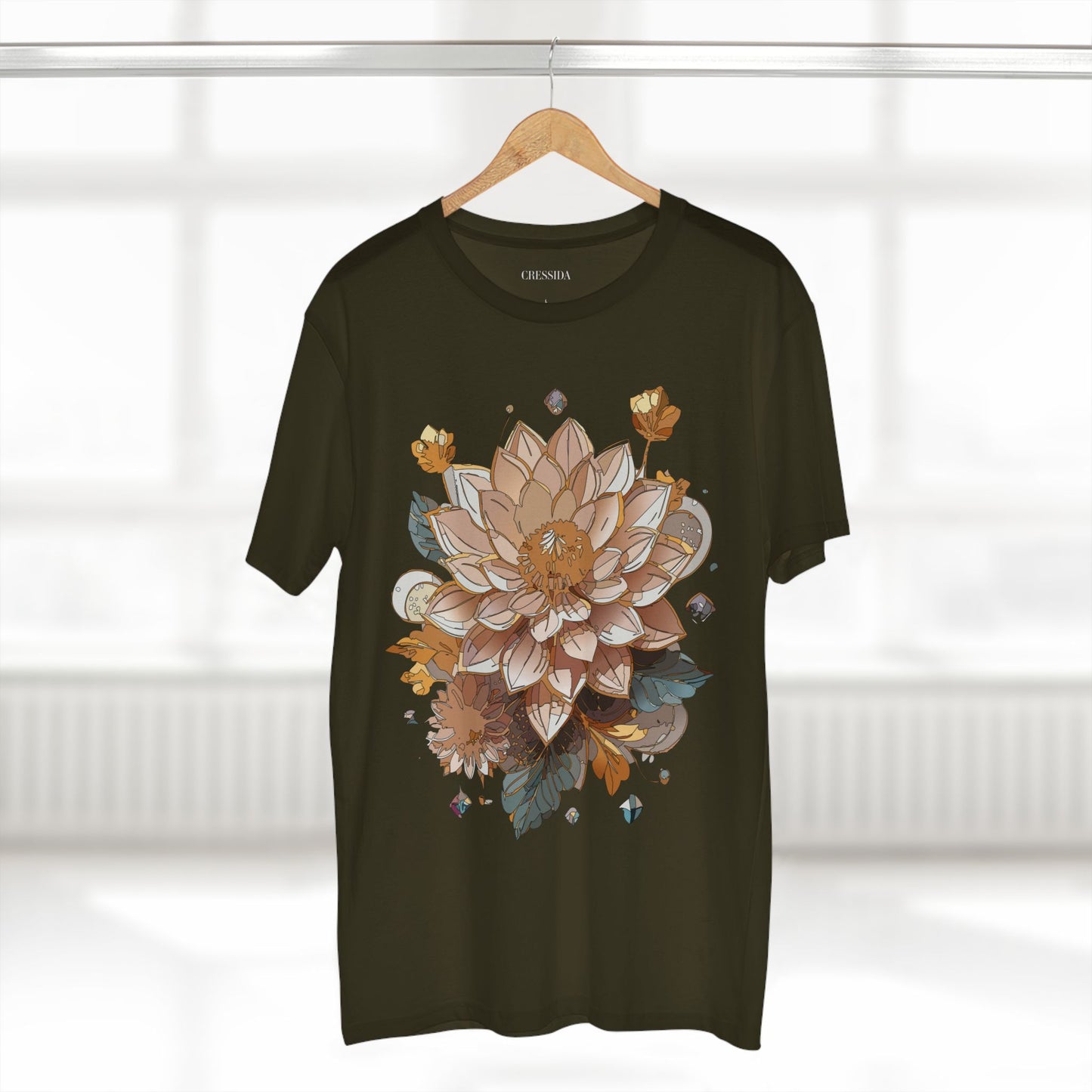 Floral Shirt, Shirt with Flower, Tee Shirt with Antique Flower